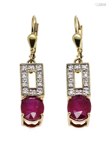 Ruby earrings 333/000 with 2 o