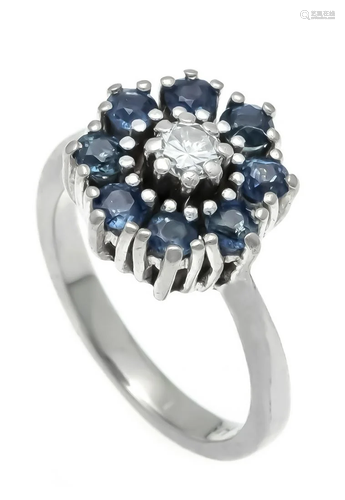 Sapphire diamond ring WG 585/0