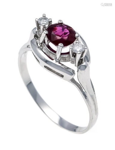 Ruby diamond ring WG 585/000 w