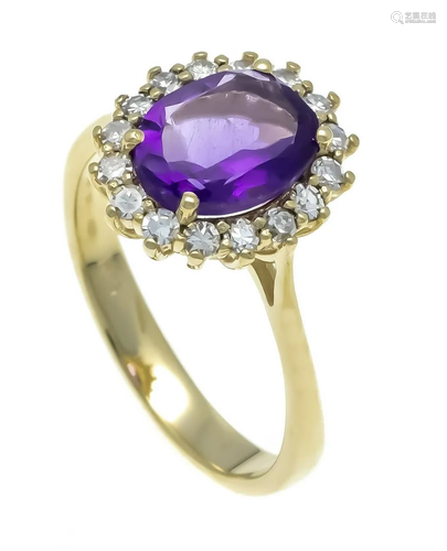 Amethyst diamond ring GG 585/0