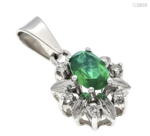 Emerald diamond pendant WG 585