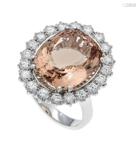 Morganite diamond ring WG 750/