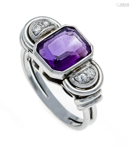 Amethyst diamond ring WG 585/0