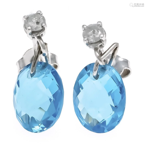 Blue topaz diamond stud earrin