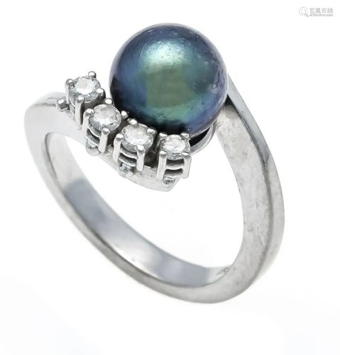 Pearl-cut diamond ring WG 585/