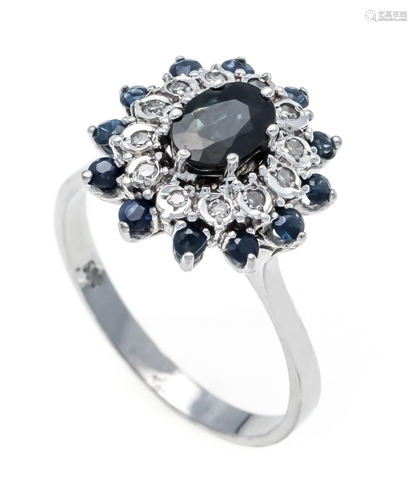 Sapphire diamond ring WG 585/0