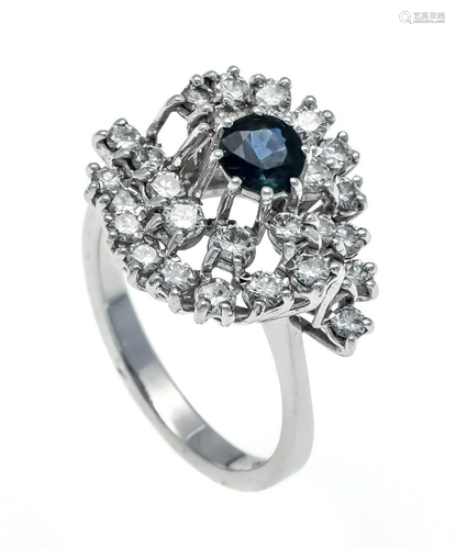 Sapphire diamond ring WG 750/0