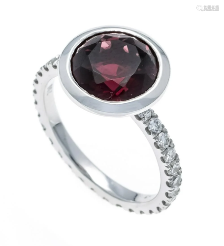 Garnet-brilliant ring WG 750/0