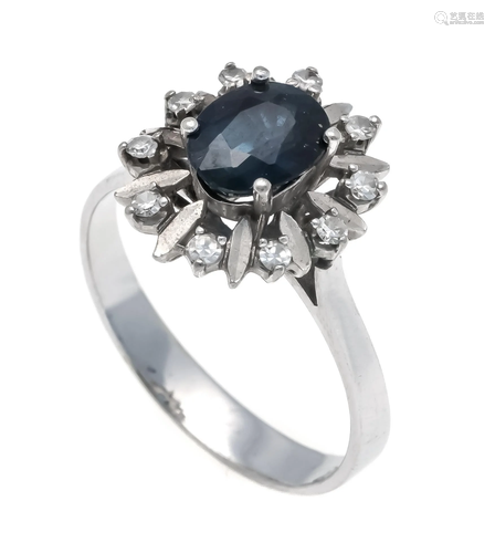 Sapphire diamond ring WG 585/0