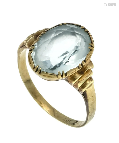 Aquamarine ring GG 585/000 wit