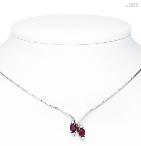 Ruby diamond necklace WG 585/0