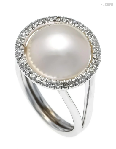 MabÃ© pearl diamond ring WG 585