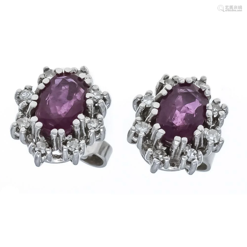 Ruby diamond stud earrings WG