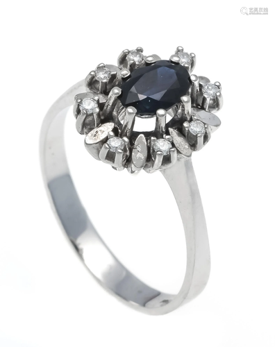 Sapphire diamond ring WG 585/0