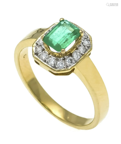 Emerald diamond ring GG/WG 750