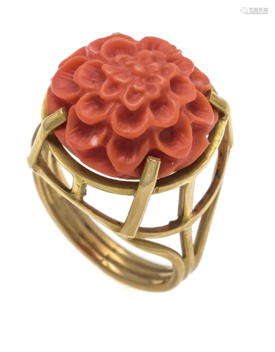 Coral ring GG 750/000 unstampe