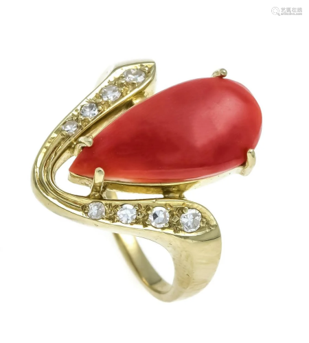 Coral diamond ring GG 585/000