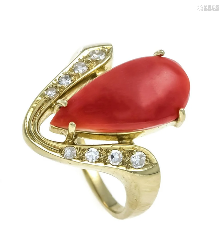 Coral diamond ring GG 585/000