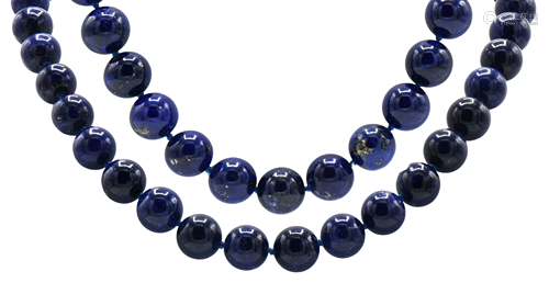 Two Azurite Beaded Necklace