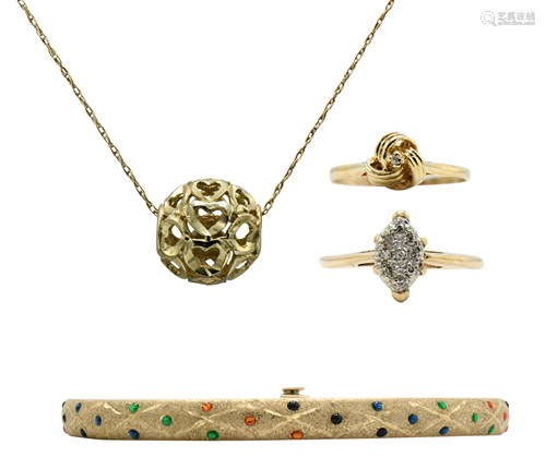 Group of 10 Karat Gold Jewelry