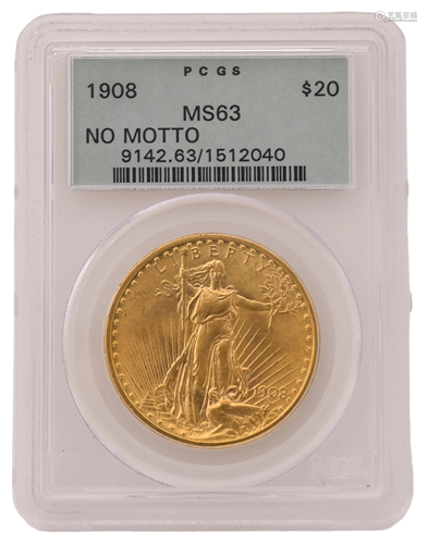 1908 Saint-Gaudens Double Eagle $20 Gold Coin