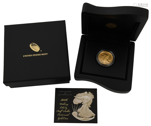 2016 Walking Liberty Half Dollar Gold Coin