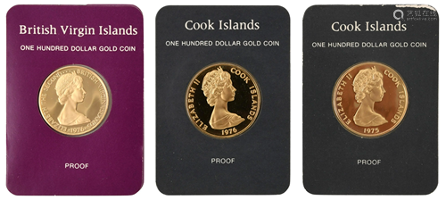 Three Franklin Mint Commemorative Gold Coins