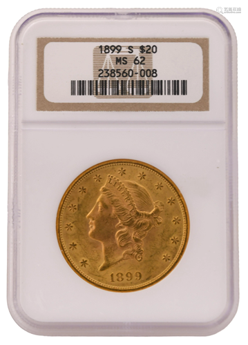 1899-S Liberty Head Double Eagle $20 Gold Coin