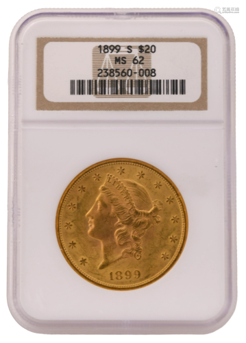 1899-S Liberty Head Double Eagle $20 Gold Coin