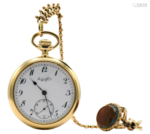 Davis & Hawley Co. Gold Open Face Pocket Watch