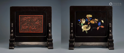 A Carved Cinnabar Lacquer Qing Dynasty
