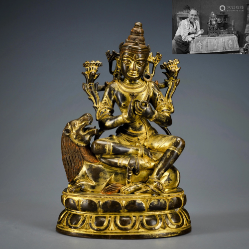 A Tibetan Gilt-bronze Maitreya