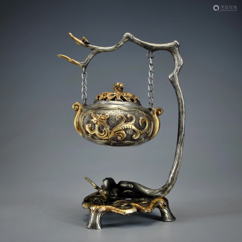 A Bronze Dragon Teapot Meiji Period