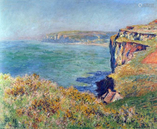 MONET ** CLIFFS OF VARENGEVILLE ** CANVAS