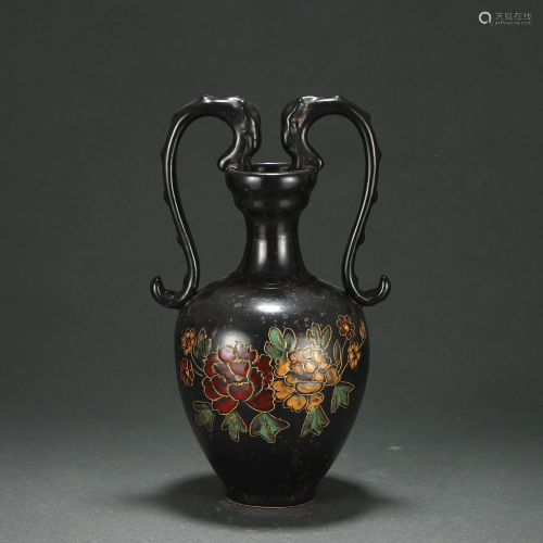 An Aubergine Glazed Amphora