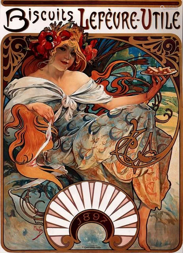 ALPHONSE MUCHA ** BISCUITS LEFEURE-UTILE **