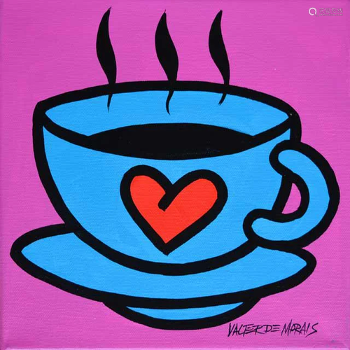 MORAIS ** COFFEE CUP ** SIGNED ORIGINAL ACRYLIC