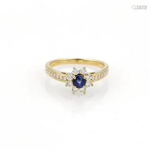 Tiffany & Co. Diamond Sapphire 18k Yellow Gold Star