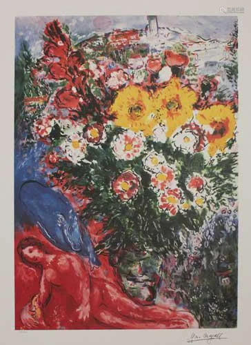 CHAGALL ** LES SOUCIS ** LITHOGRAPH