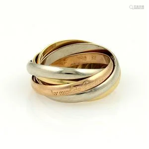 Cartier Trinity 18k Tri-Color Gold 5 Rolling Rings Size