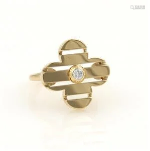 Louis Vuitton Petite Fleur Diamond 18k Yellow Gold