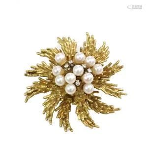 Tiffany & Co. Vintage Diamond Pearls 18k Yellow Gold