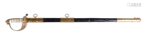 An Elizabeth II Royal Naval officer's sword and scabbard