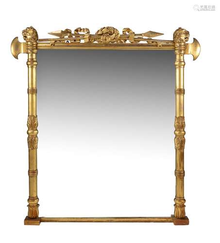 A George IV giltwood overmantel wall mirror