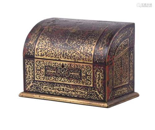 A Victorian 'boulle' stationary casket