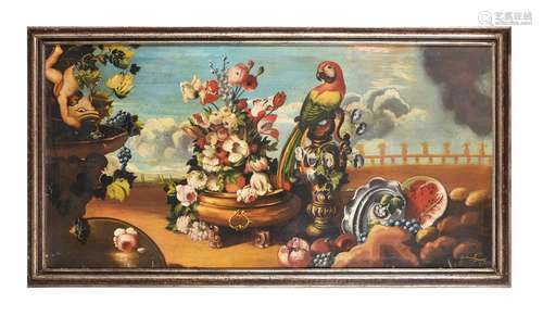 Guiliano Accordi (20th century), Still life of flowers and f...