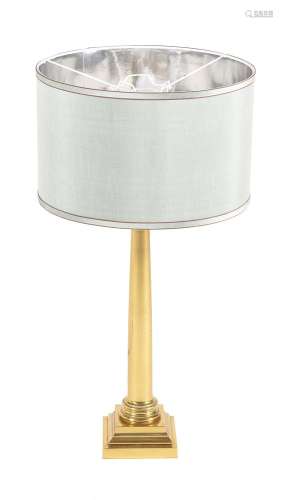 A gilt brass columnar table lamp