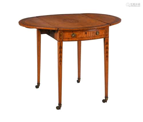 Y A satinwood and inlaid Pembroke table