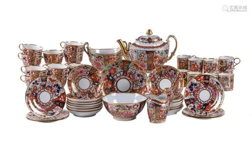 A Worcester (Barr) 'Japan' pattern part tea and coffee servi...