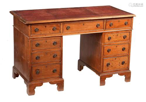 A mahogany pedestal desk